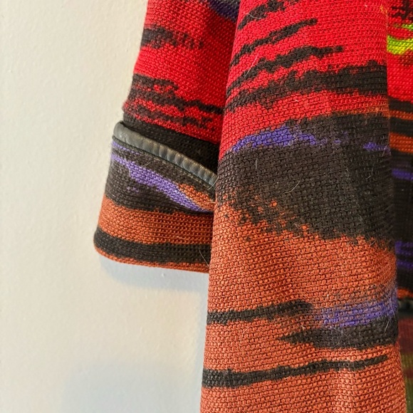 Joseph Ribkoff Abstract Stripe Waterfall Collar Jacket Size 8 Multicolour - Picture 3 of 7